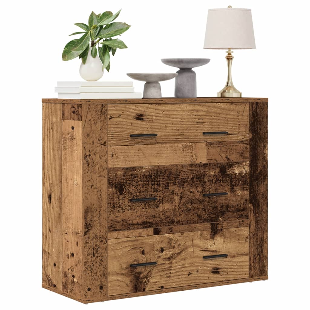 Multidom Komoda staré drevo 80x33x70 cm kompozitné drevo
