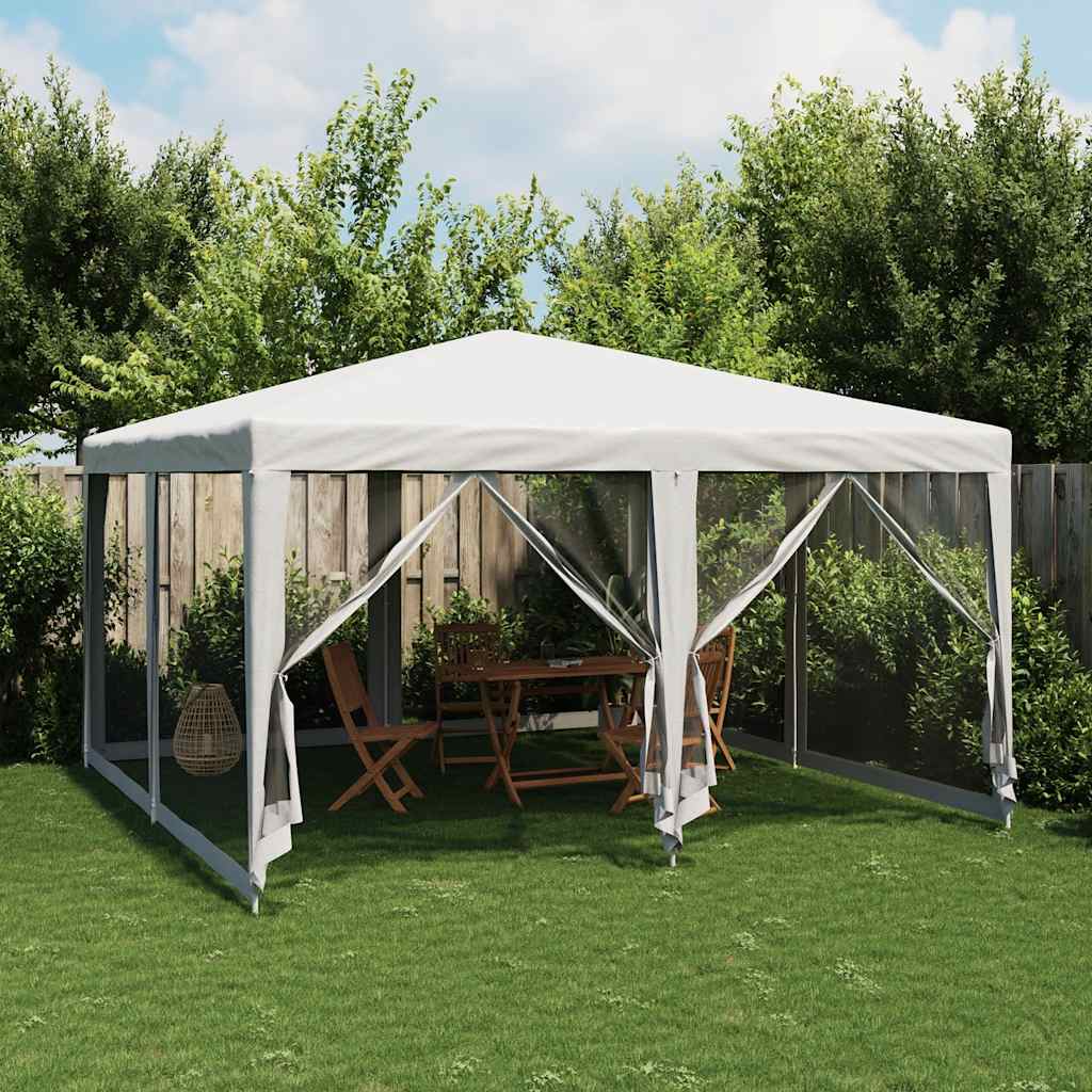 E-shop Multidom Párty stan so 8 sieťkovanými bočnými stenami biely 4x4 m HDPE