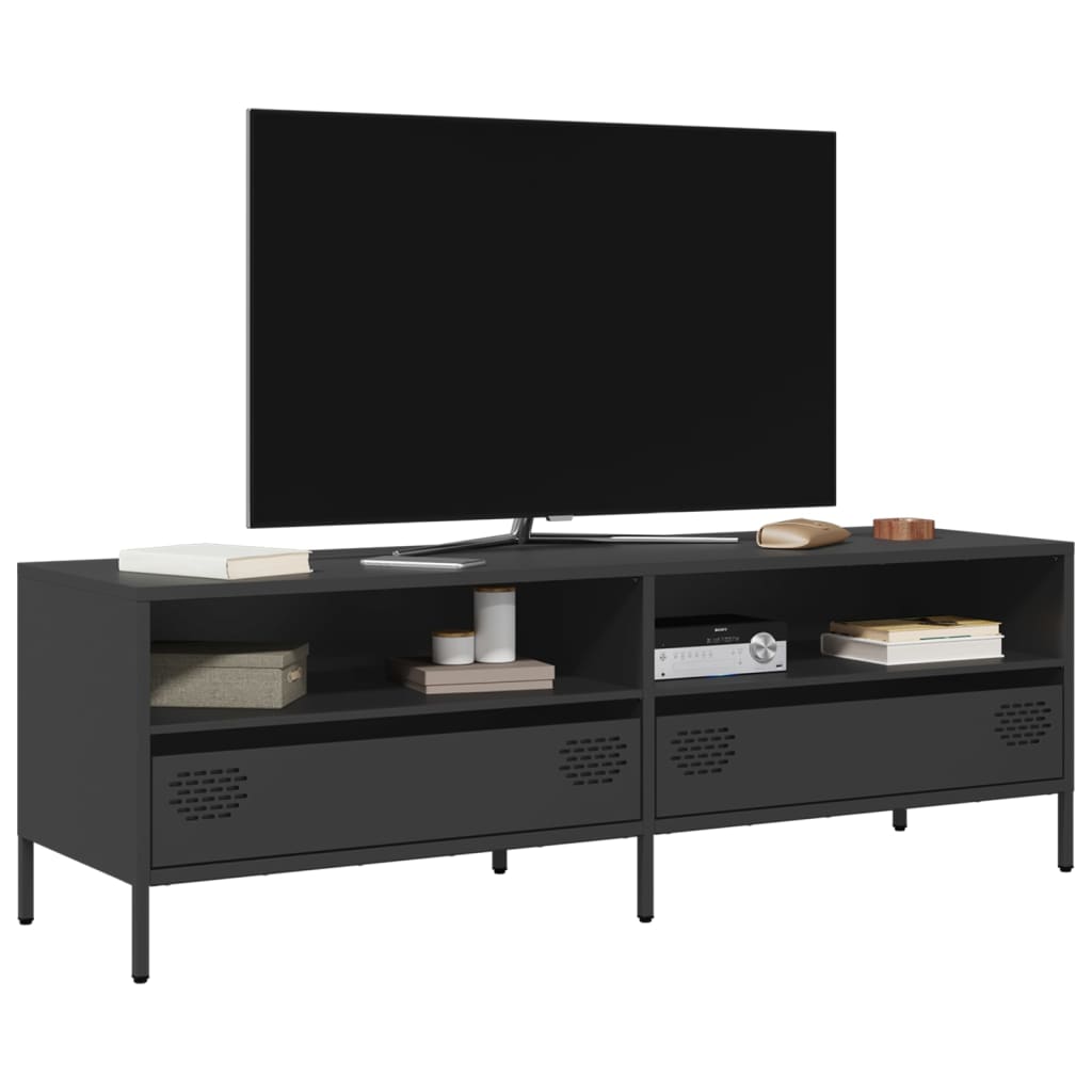 E-shop Multidom TV skrinka čierna 135x39x43,5 cm oceľ valcovaná za studena