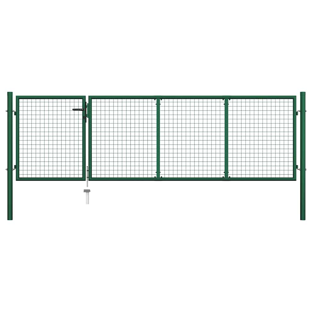 E-shop Multidom Záhradná brána oceľová 350x100 cm zelená