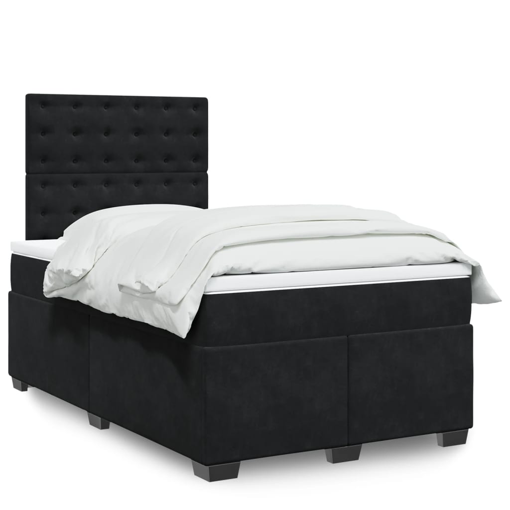 E-shop Multidom Posteľný rám boxspring s matracom čierny 120x200 cm zamat