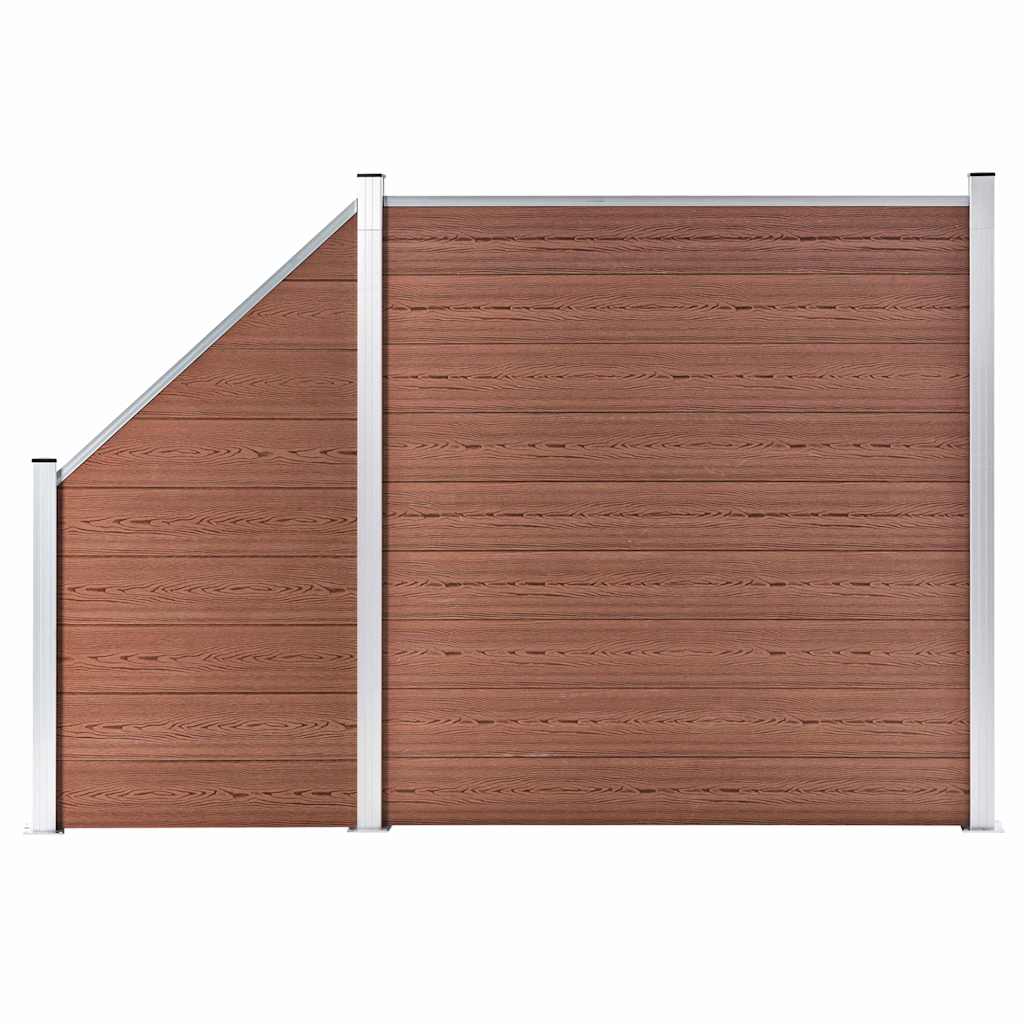 E-shop Multidom WPC plot 1 štvorcový + 1 zošikmený diel 273x186 cm hnedý