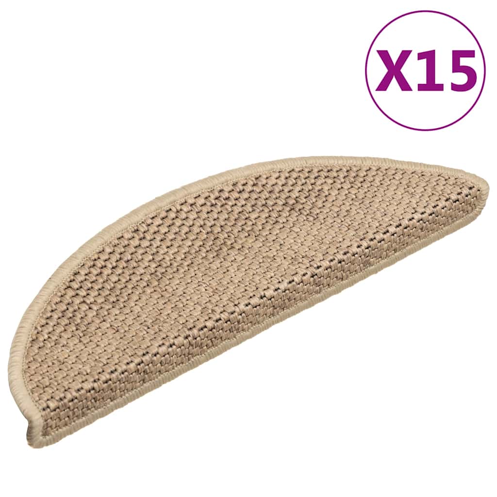 E-shop Multidom Samolepiace nášľapy na schody 15 ks 56x17x3 cm pieskové