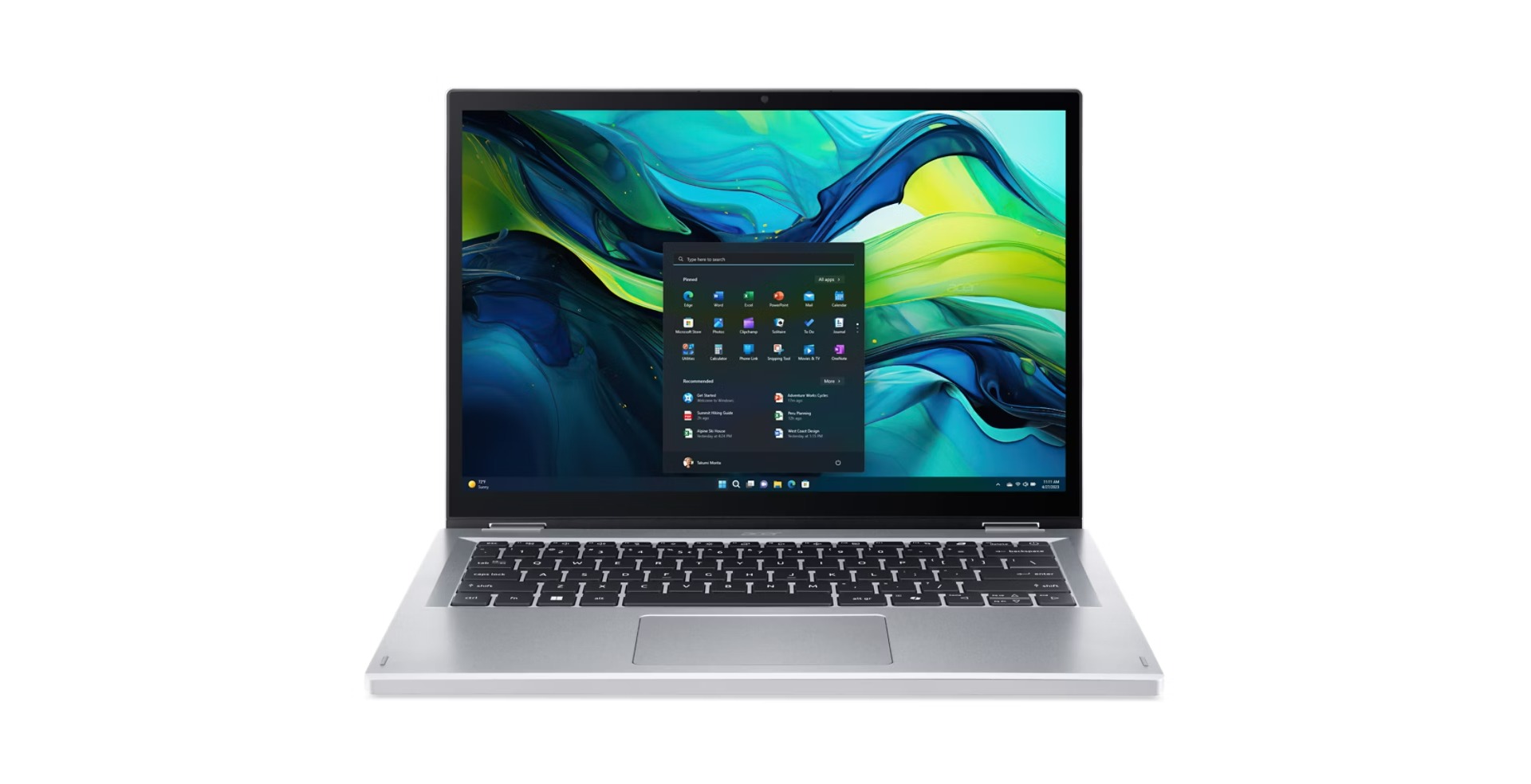 Acer Aspire Go Spin 14/AGSP14-31PT-C2S7/N150/14''/WUXGA/T/8GB/512GB SSD/UHD/W11H/Silver/2R
