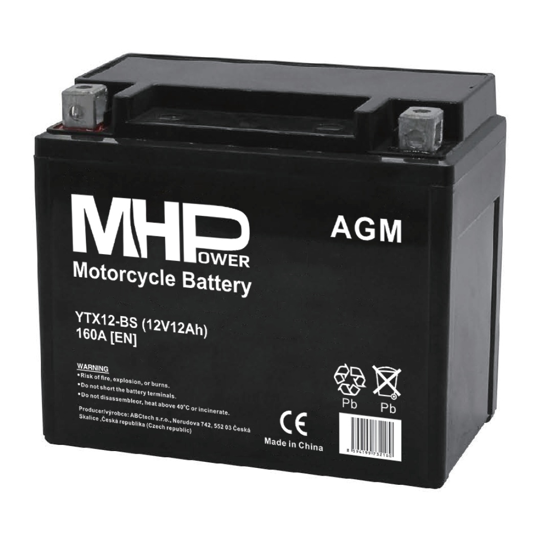 E-shop Baterie motocyklová 12V / 12Ah MHPower YTX12-BS YTX12-BS