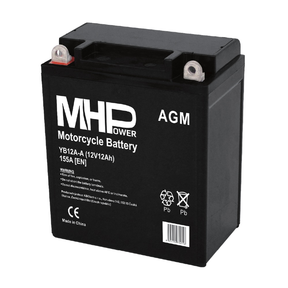 E-shop Baterie motocyklová 12V / 12Ah MHPower YB12A-A YB12A-A