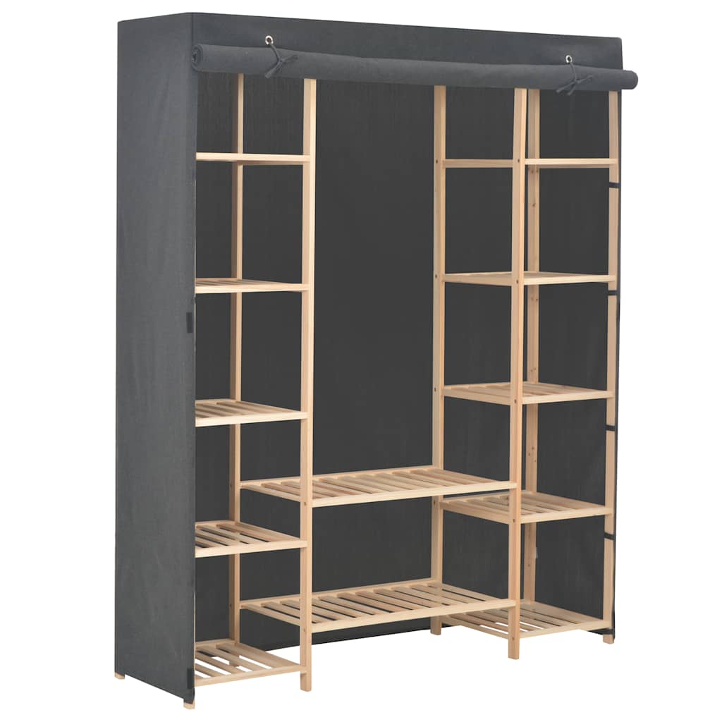 E-shop Multidom Šatník sivý 135x40x170 cm látkový