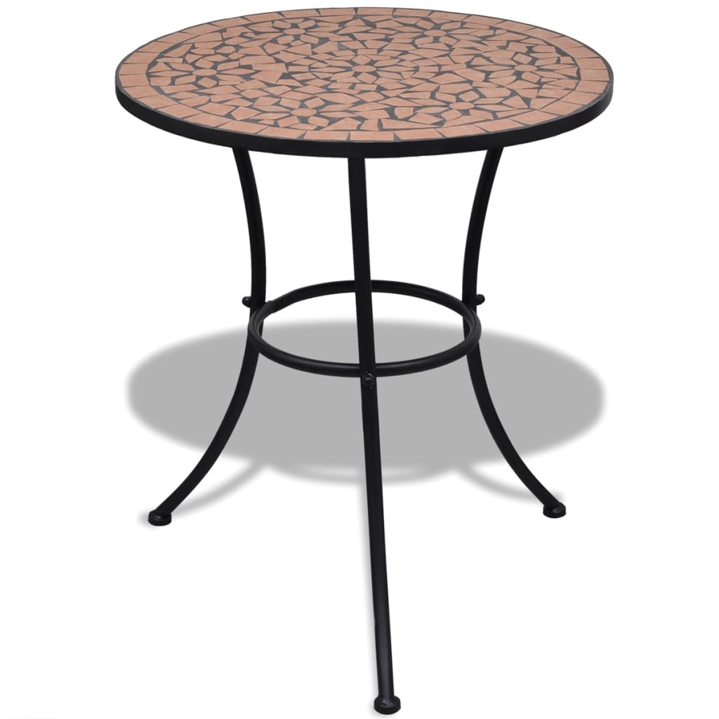 E-shop Multidom Bistro stolík, tehlová farba 60 cm, mozaikový