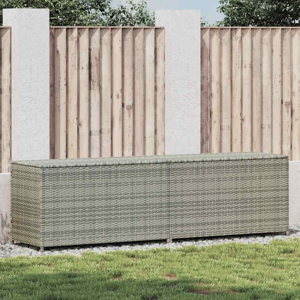 E-shop Multidom Záhradný úložný box sivý 200x50x60 cm polyratanový