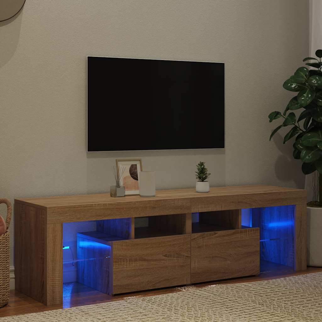 E-shop Multidom TV skrinka s LED svetlami, dub sonoma 140x36,5x40 cm