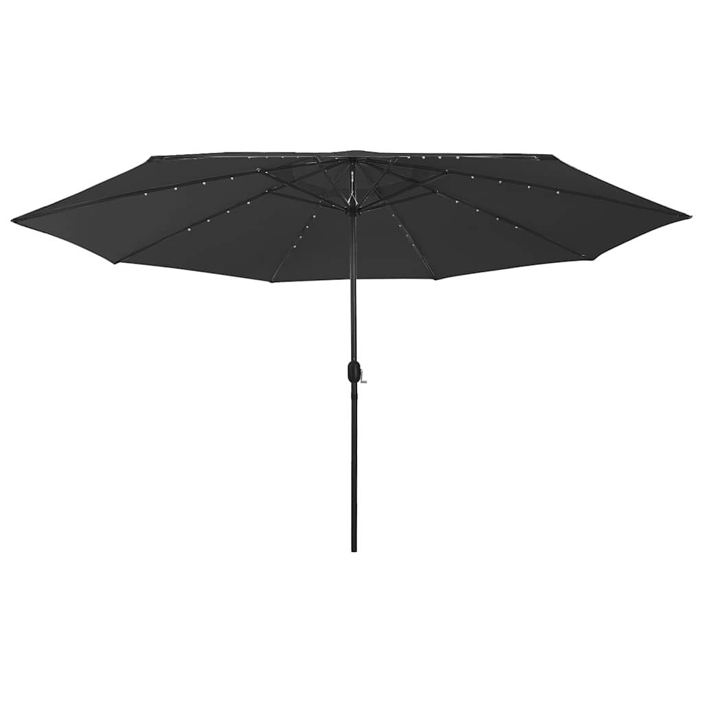 E-shop Multidom Záhradný slnečník s LED 400 cm, čierny