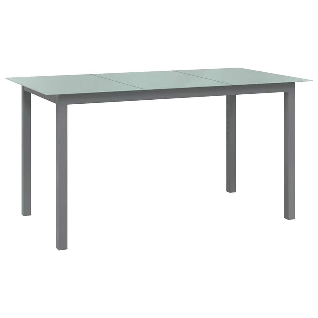 E-shop Multidom Záhradný stôl bledosivý 150x90x74 cm hliník a sklo