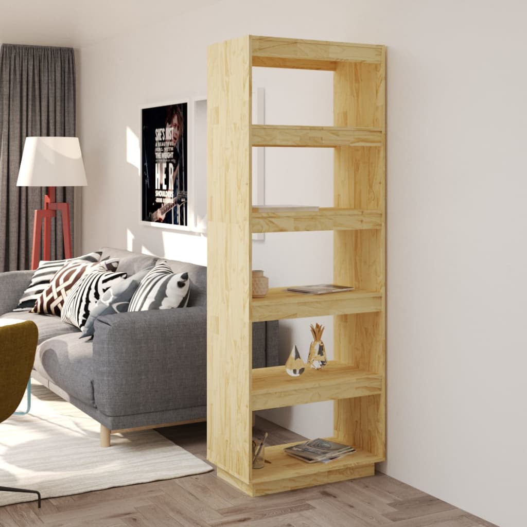E-shop Multidom Knižnica/deliaca stena 60x35x167 cm, borovicový masív