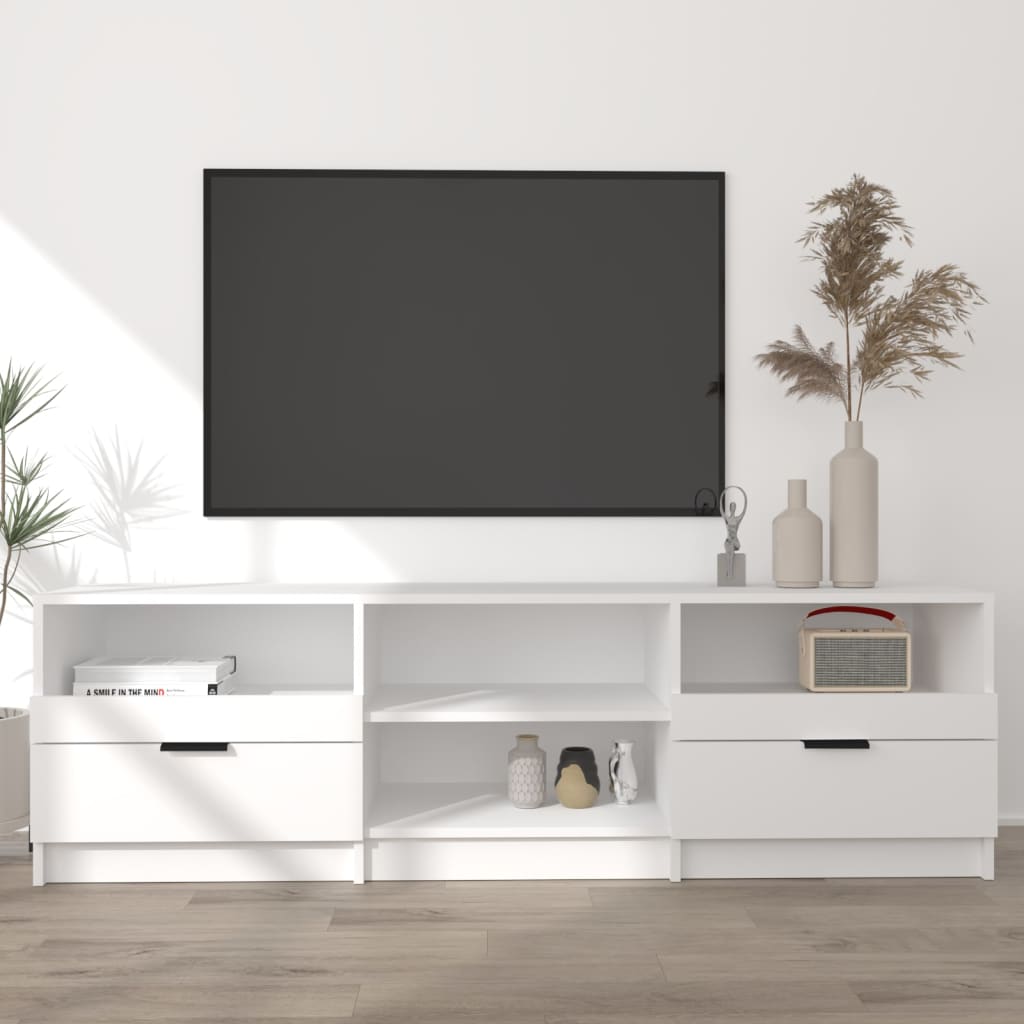 E-shop Multidom TV stolík biely 150x33,5x45 cm spracované drevo