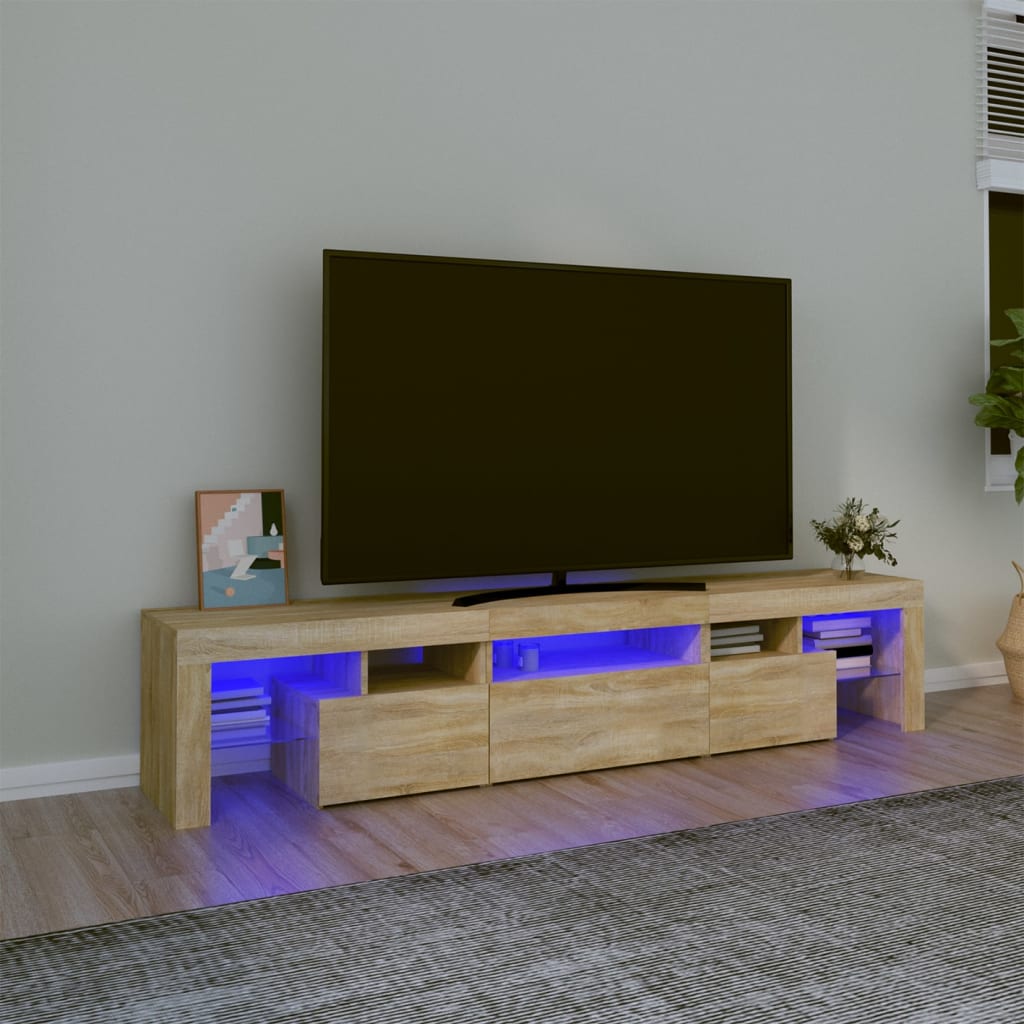 E-shop Multidom TV skrinka s LED svetlami dub sonoma 200 x 36,5 x 40 cm