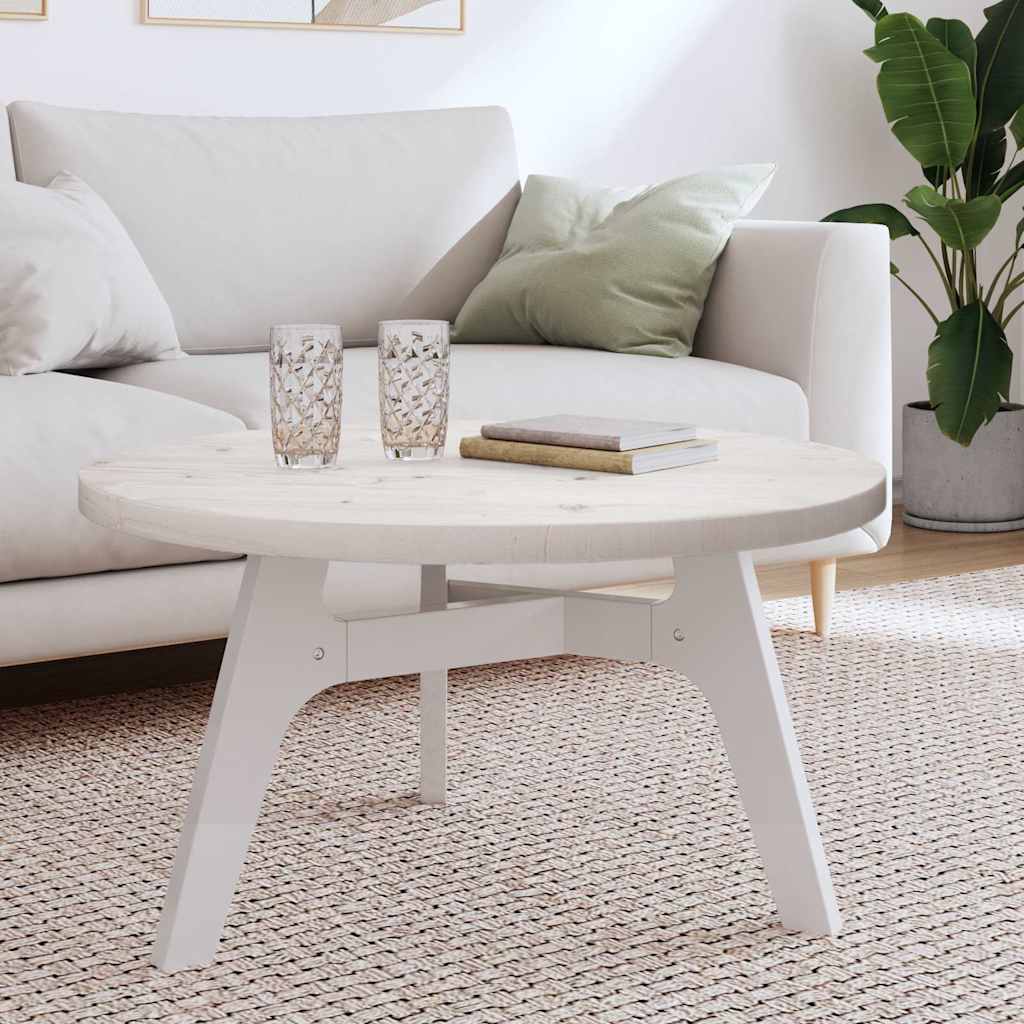 E-shop Multidom Stolová doska okrúhla biela Ø80x3 cm masívna borovica
