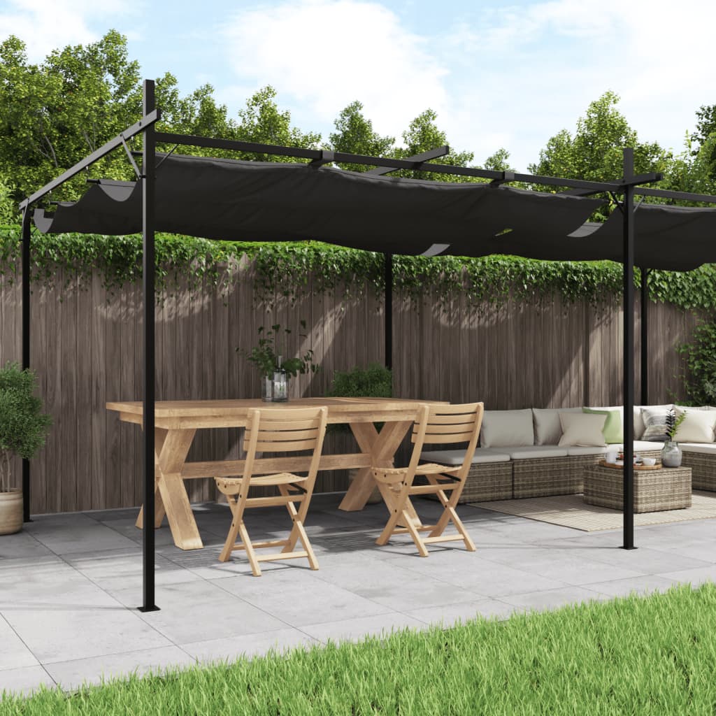 E-shop Multidom Pergola so zaťahovacou strechou antracitová 589x292x230 cm