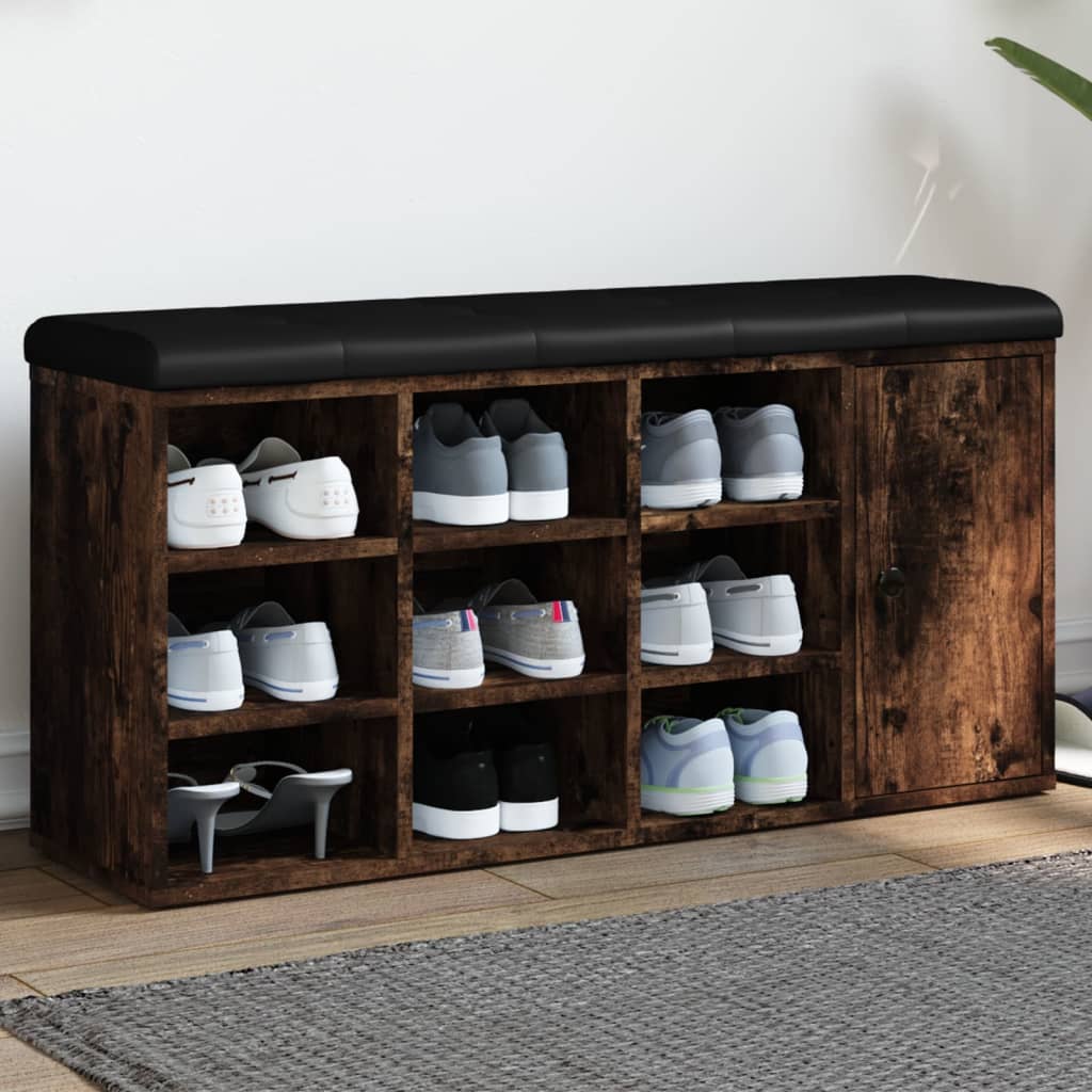 E-shop Multidom Lavička na topánky dymový dub 102x32x50 cm kompozitné drevo
