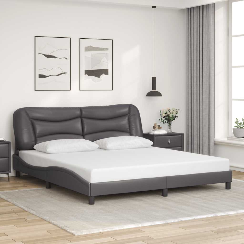E-shop Multidom Rám postele bez matraca Hvar sivý 180x200 cm umelá koža