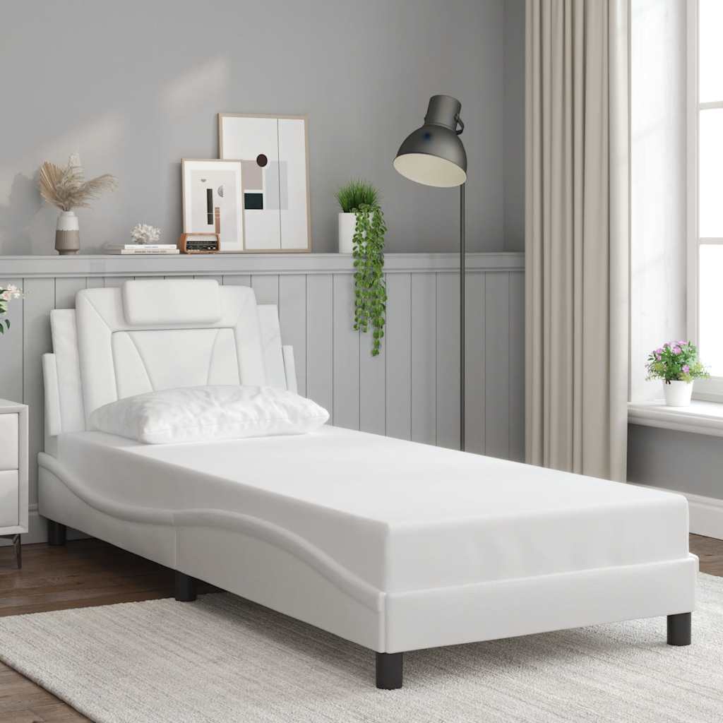 E-shop Multidom Rám postele Viana bez matraca biely 80x200 cm umelá koža