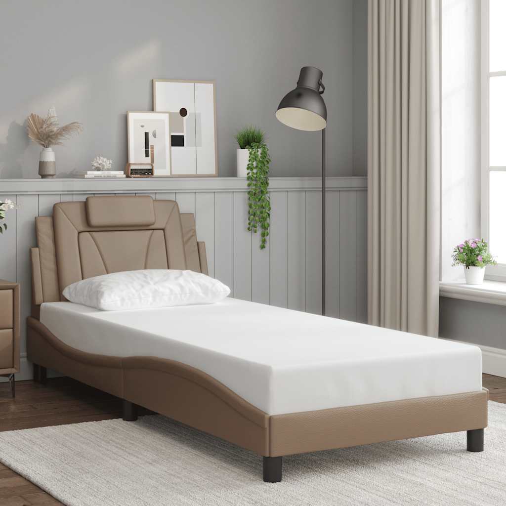 E-shop Multidom Rám postele Viana bez matraca kapučínový 80x200 cm umelá koža