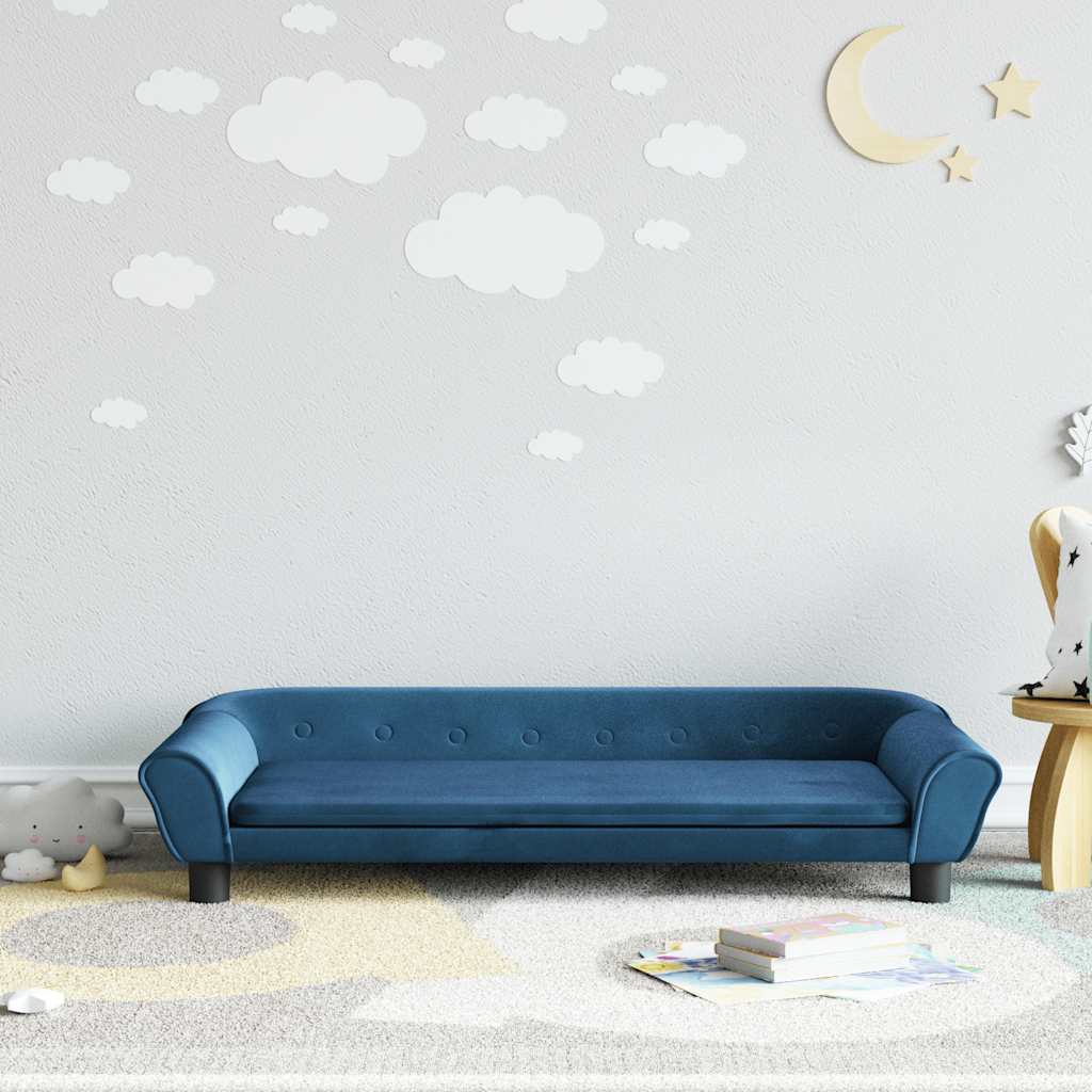 E-shop Multidom Detská pohovka modrá 100x50x26 zamat