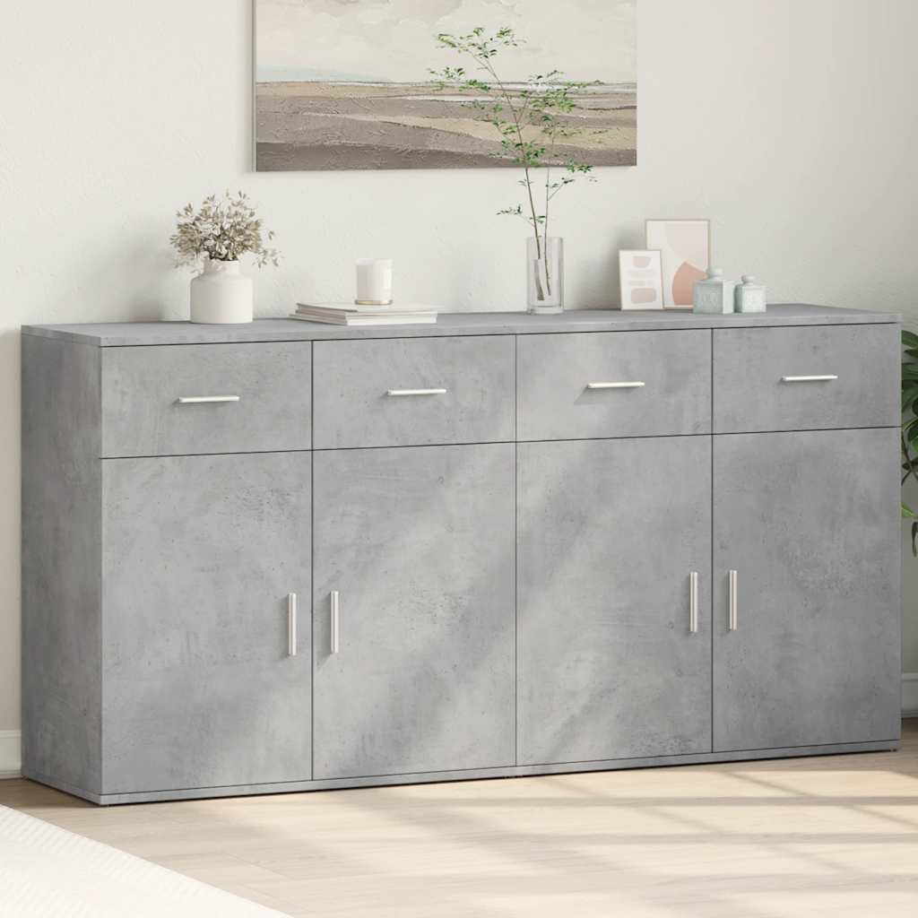 E-shop Multidom Komody 2 ks betónovosivé 79x38x80 cm kompozitné drevo