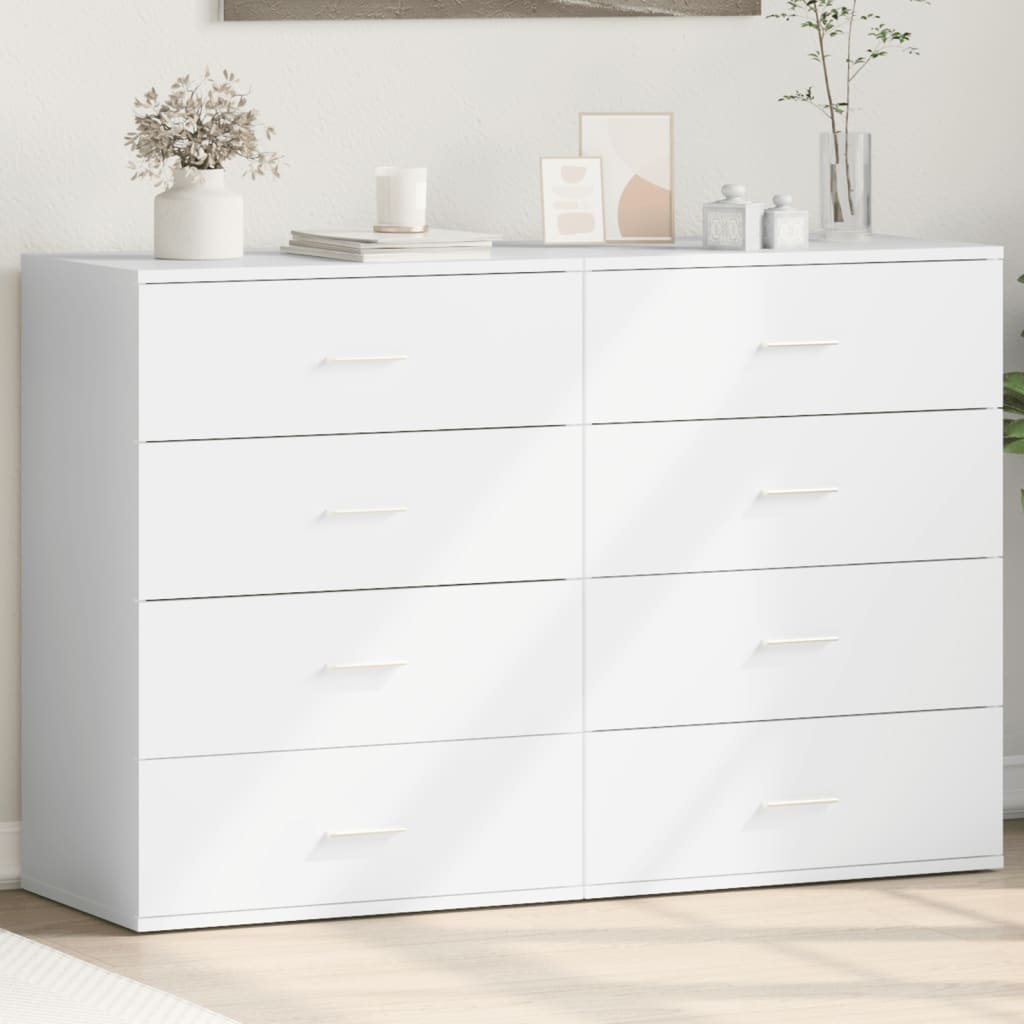 E-shop Multidom Komody 2 ks, biele 60x39x80 cm, kompozitné drevo