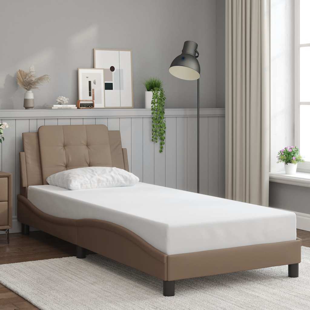 E-shop Multidom Rám postele bez matraca Zadar kapučínový 80x200 cm umelá koža