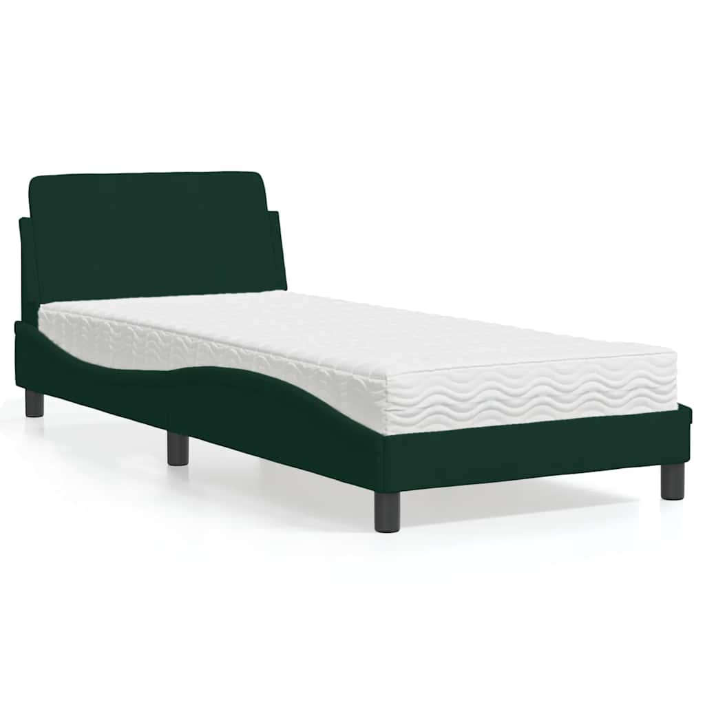 E-shop Multidom Posteľ s matracom Dover tmavozelený 80x200 cm zamat