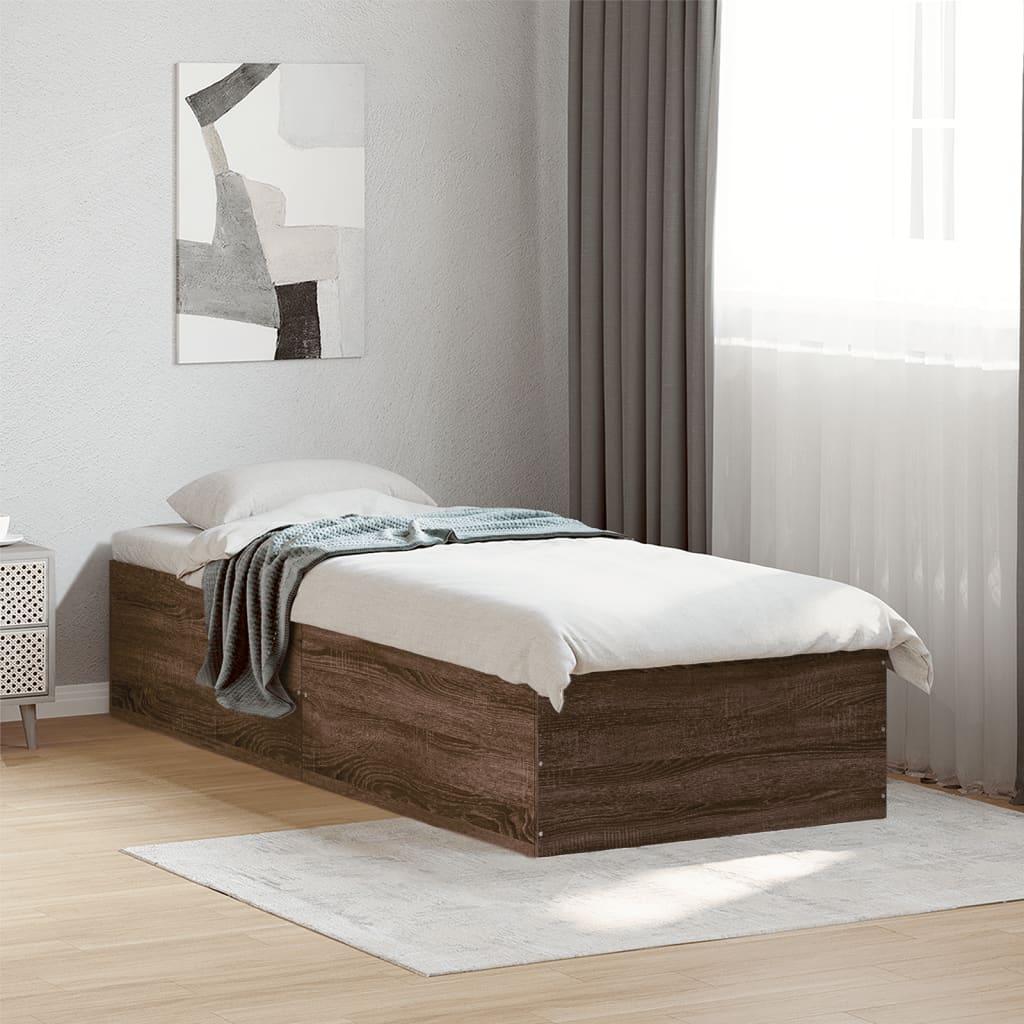 E-shop Multidom Posteľný rám hnedý dub 90x190 cm kompozitné drevo