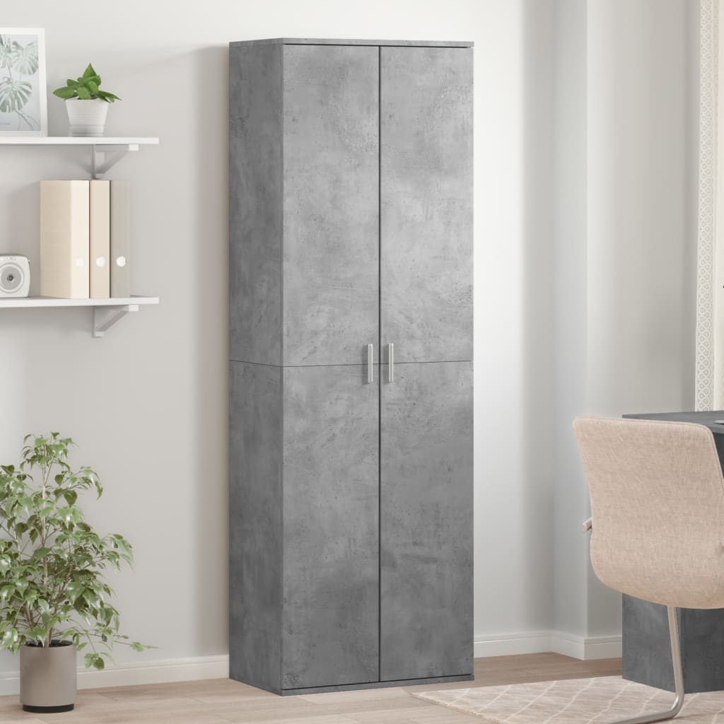 E-shop Multidom Vysoká skrinka betónovosivá 60x35x180 cm kompozitné drevo