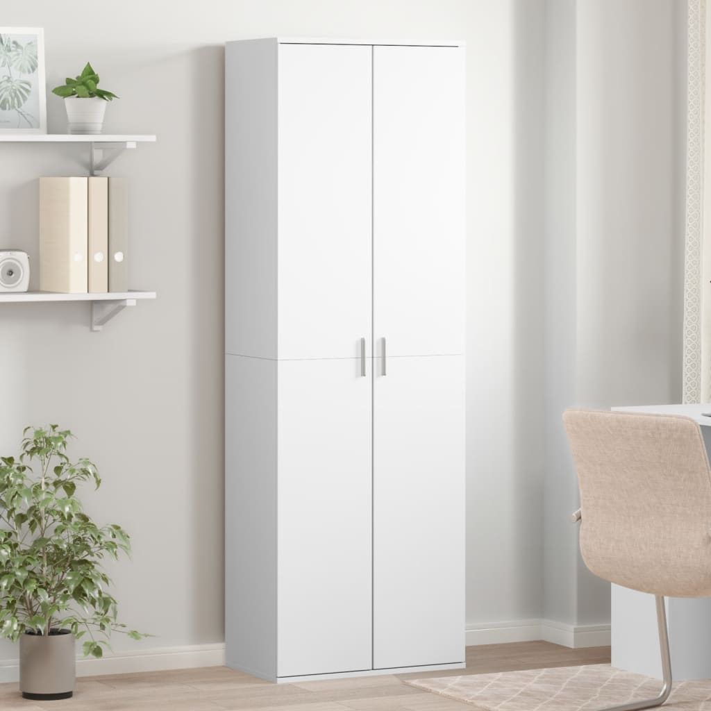 E-shop Multidom Vysoká skrinka biela 60x35x180 cm kompozitné drevo
