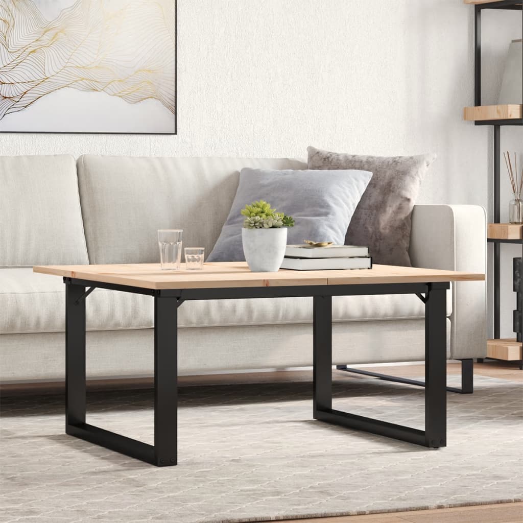 E-shop Multidom Konferenčný stolík v tvare O 90x90x45 cm borovica a oceľ