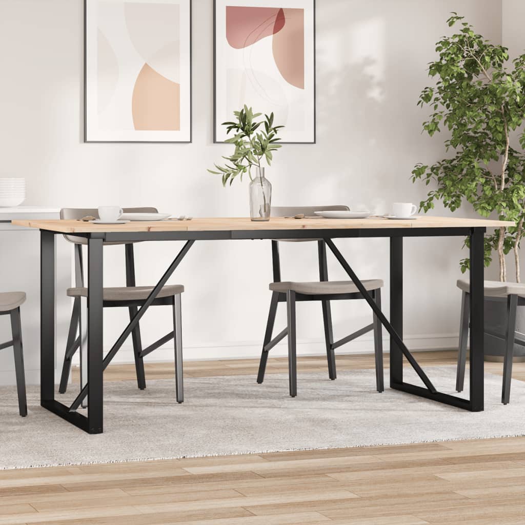 E-shop Multidom Jedálenský stolík v tvare O 180x90x75 cm borovica a oceľ