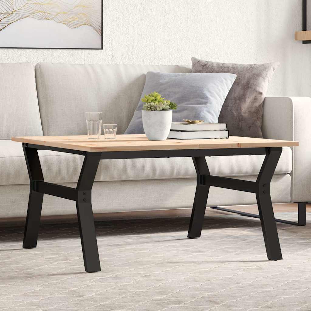 E-shop Multidom Konferenčný stolík v tvare Y 90x90x45 cm borovica a oceľ