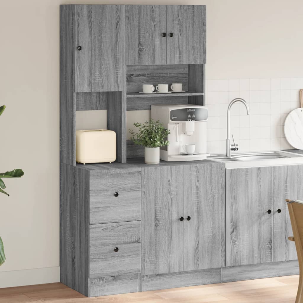 E-shop Multidom Kuchynská skrinka sivá sonoma 95x50x180 cm kompozitné drevo