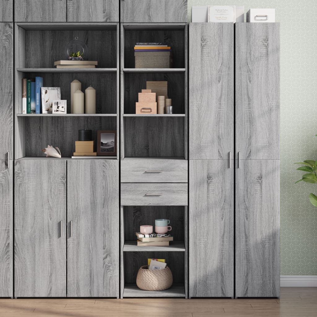 E-shop Multidom Vysoká skrinka, sivá sonoma 45x42,5x185 cm, kompozitné drevo