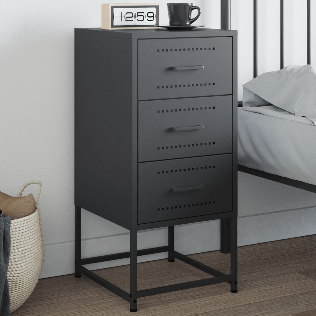 E-shop Multidom Nočný stolík antracitový 36x39x78 cm oceľ