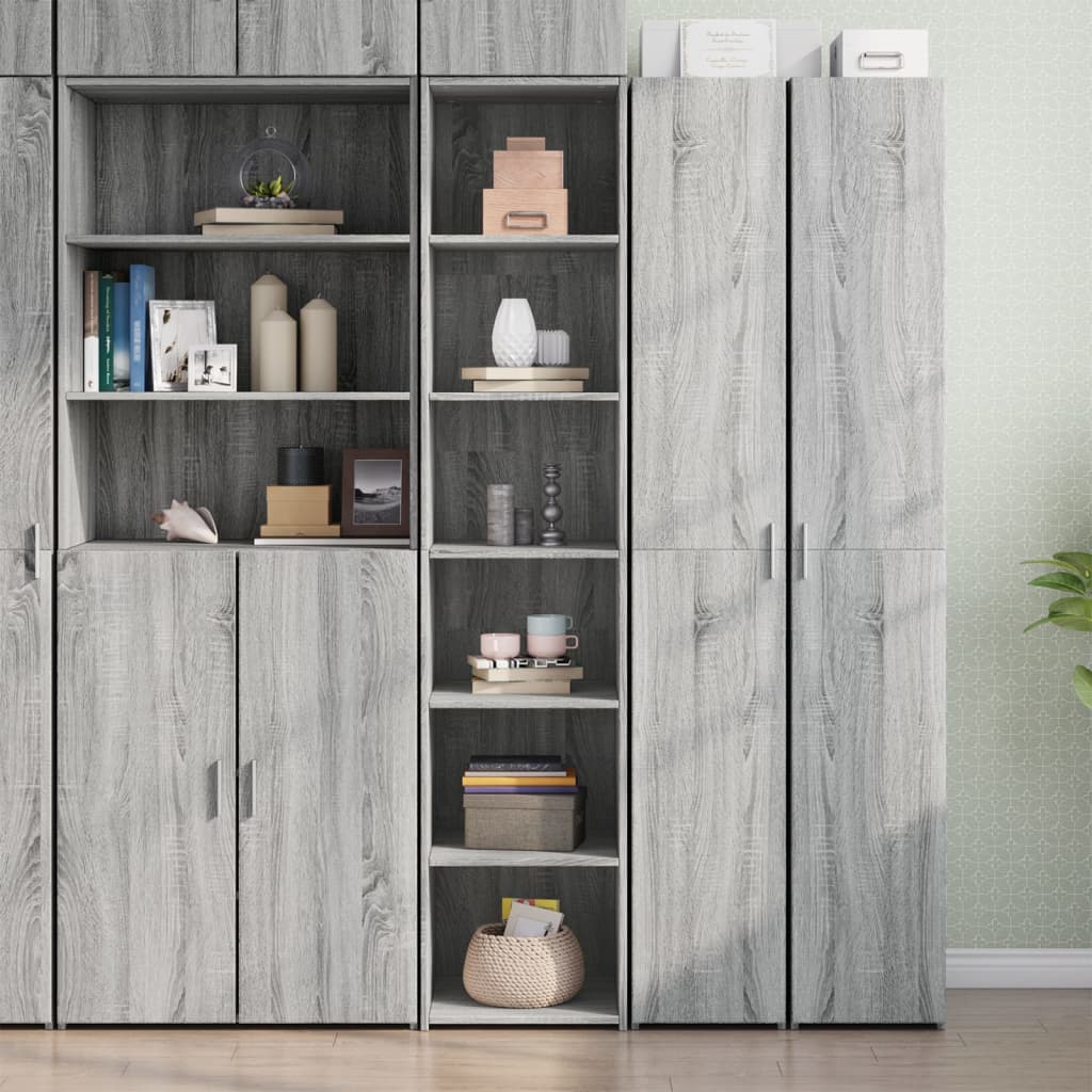 E-shop Multidom Vysoká skrinka sivá sonoma 40x41x185 cm kompozitné drevo