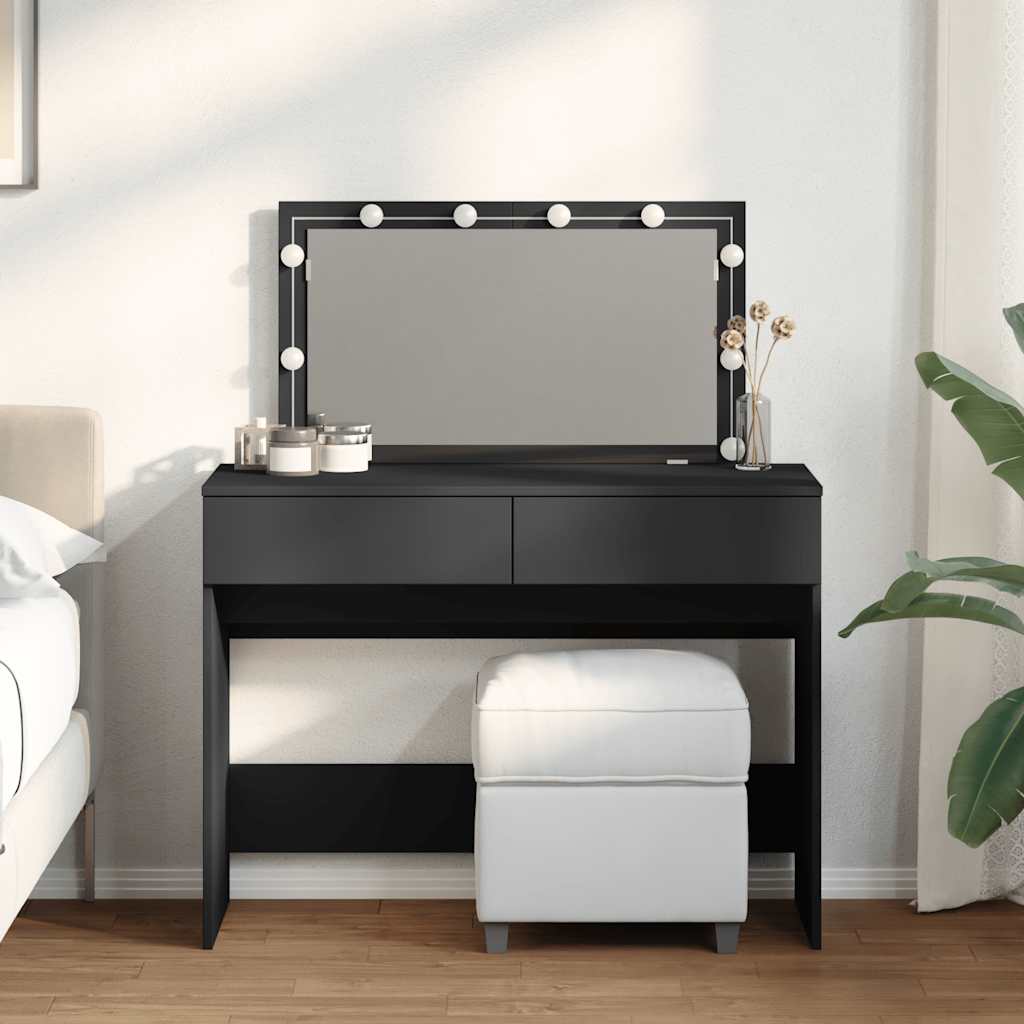 Multidom Toaletný stolík s LED čierny 100x40x120 cm