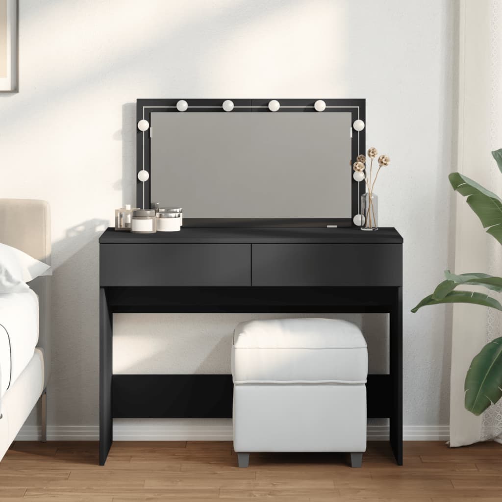 Multidom Toaletný stolík s LED čierny 100x40x120 cm