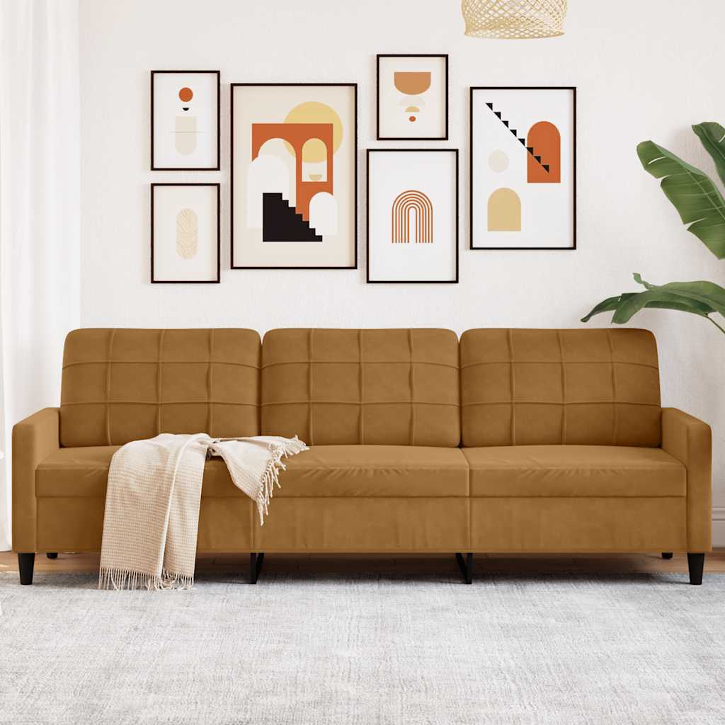 E-shop Multidom 3-miestna pohovka hnedá 210 cm zamat