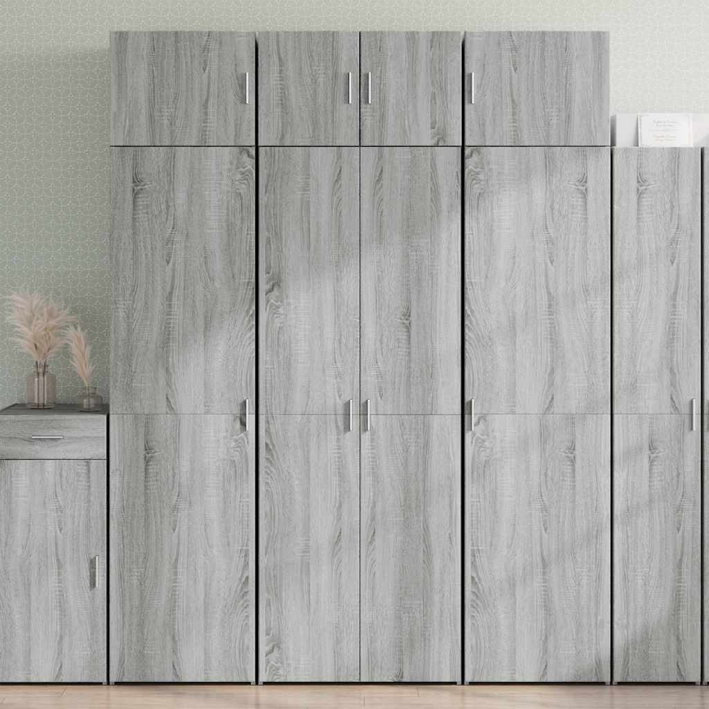 E-shop Multidom Úložná lavička sivá sonoma 70x42,5x225 cm kompozitné drevo