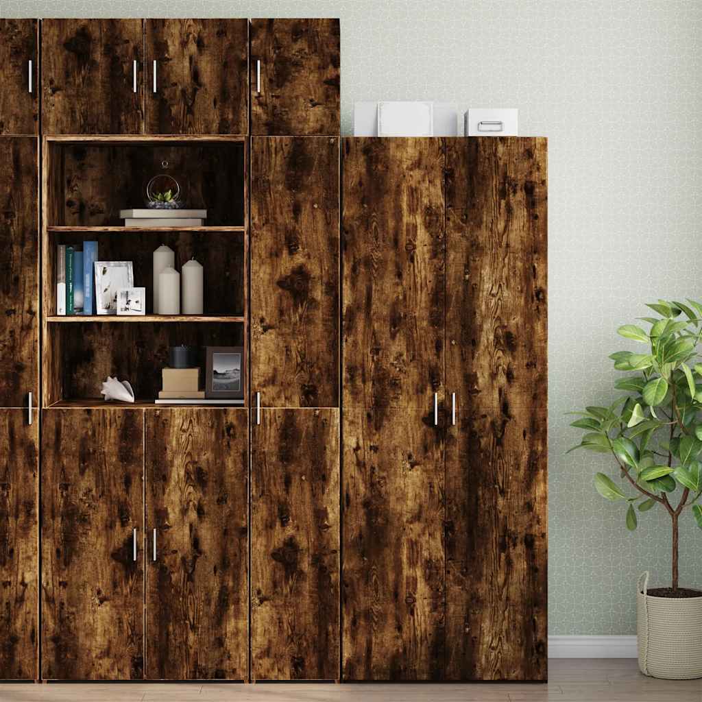 E-shop Multidom Úzka úložná skrinka dymový dub 30x42,5x225 cm kompozitné drevo