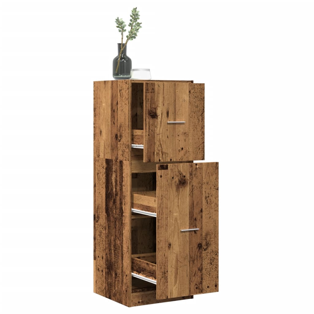 Multidom Skrinka na lieky staré drevo 40x41x118 cm kompozitné drevo