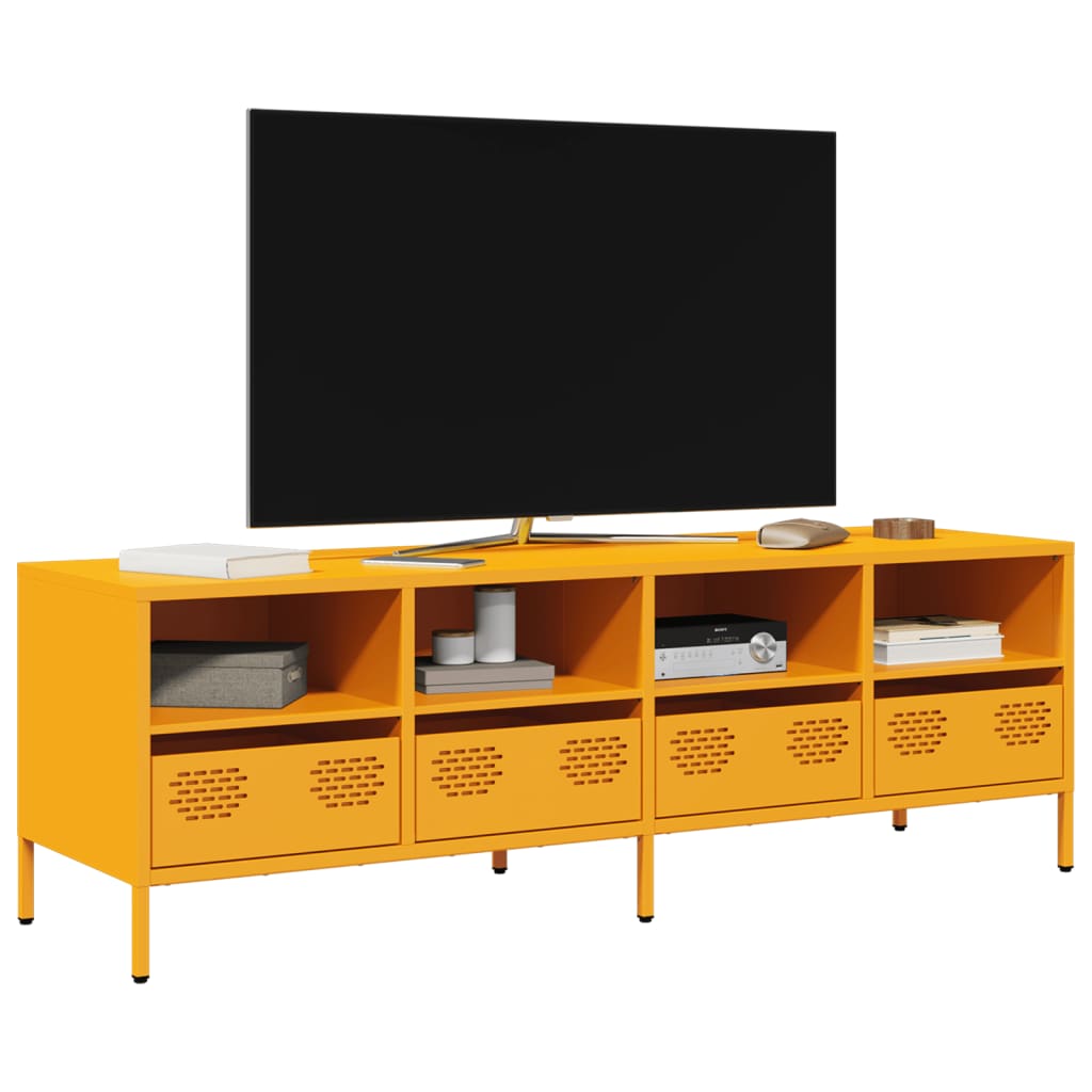 E-shop Multidom TV skrinka horčicovožltá 135x39x43,5 cm oceľ