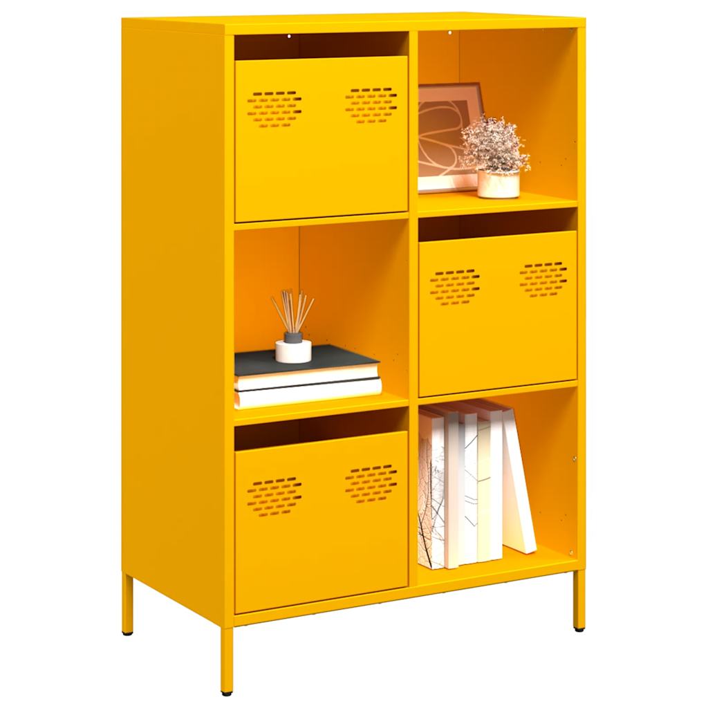 E-shop Multidom Vysoká skrinka horčicovožltá 68x39x103,5 cm oceľ