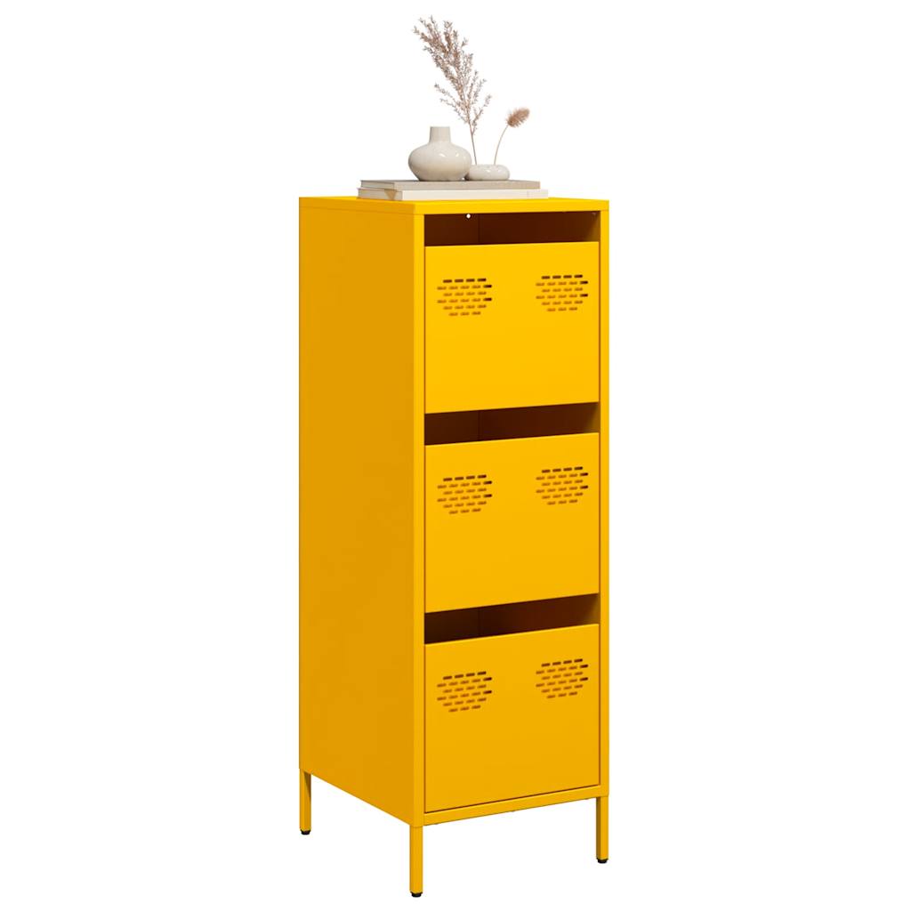 E-shop Multidom Vysoká skrinka horčicovožltá 39x35x103,5 cm oceľ