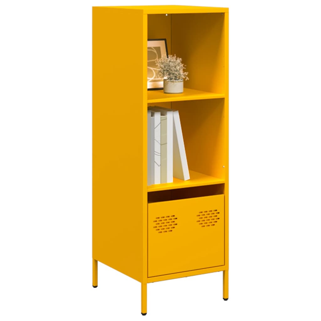 E-shop Multidom Vysoká skrinka horčicovožltá 35x39x103,5 cm oceľ